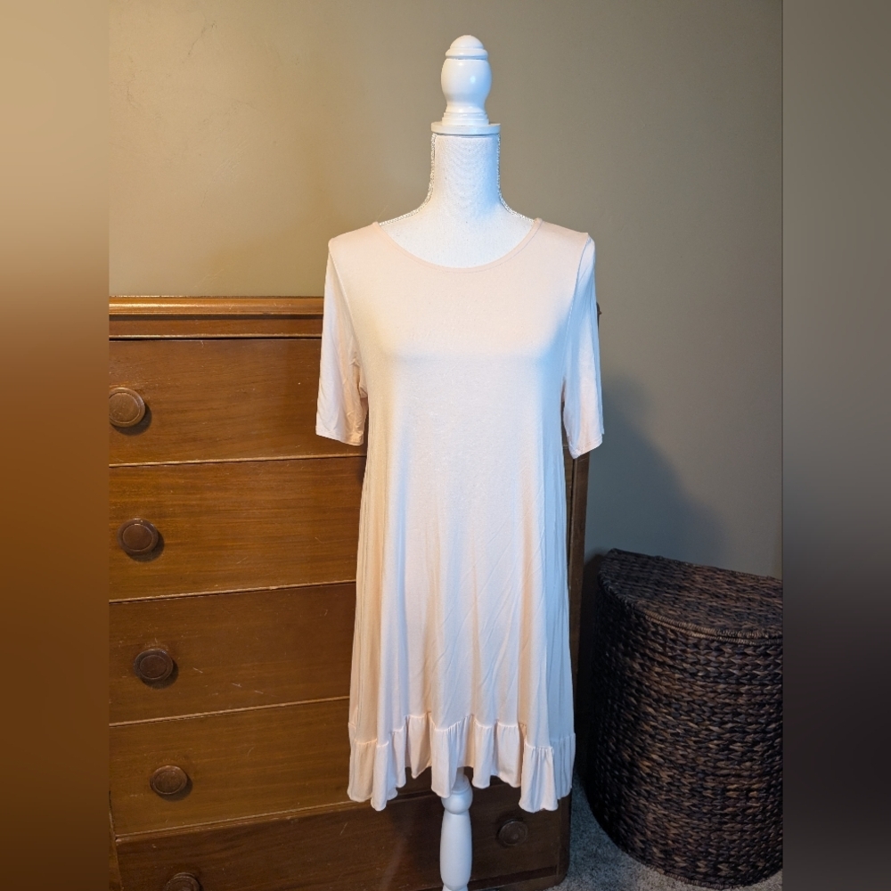 AGNES & DORA Boutique Bought Swing Dress w/ Bottom Ruffle Summer Mini - Picture 2 of 10